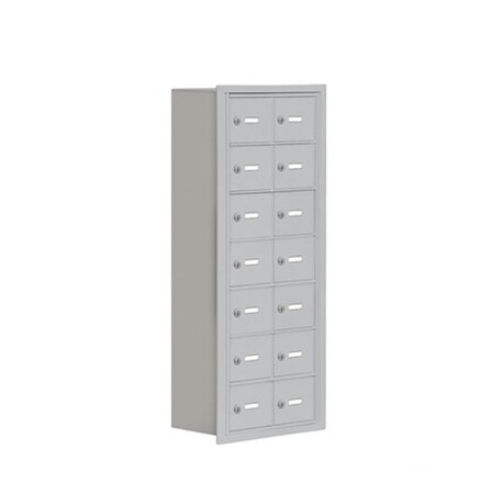 Salsbury Industries Salsbury 19078-14ARK Cell Phone Storage Locker 7 Door High Unit - 8 Inch Deep Compartments - 14 A Doors - Aluminum - Recessed Mounted - Master Keyed Locks 19078-14ARK
